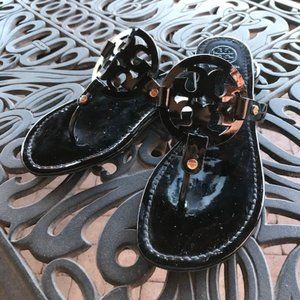 Black Patent Leather Tory Burch Miller Sandals